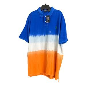 Polo Ralph Lauren 2XL Men Classic Fit Tie Dye Color Blocked Mesh Polo Shirt